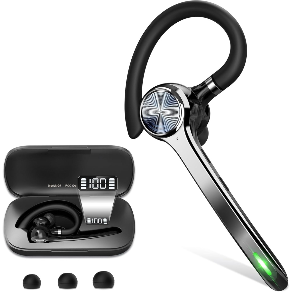 HEIBAS Bluetooth Headset with 500mAh Charging Case G7